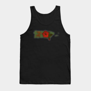 Puerto Rico Map | Boricua, Puerto Rican Flower Coqui Taino Tank Top